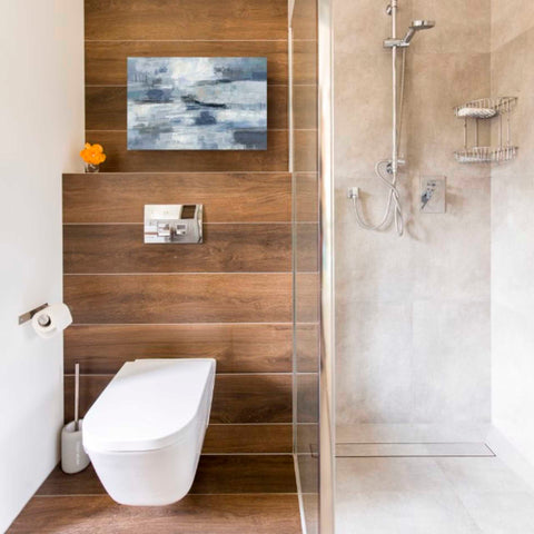 Image of 'Clear Water Indigo and Gray' by Silvia Vassileva, Canvas Wall Art,12 x 18