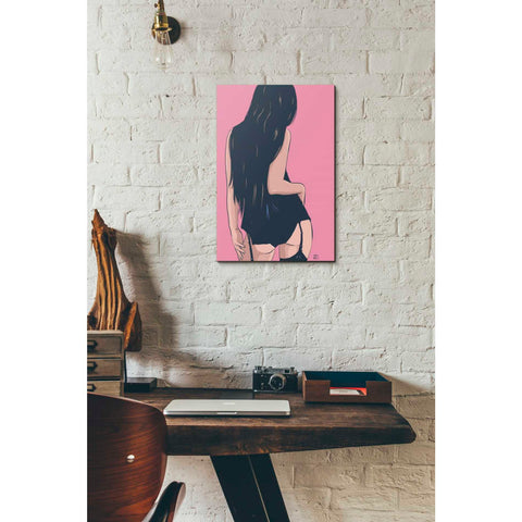 Image of 'Brunette in Black' by Giuseppe Cristiano, Canvas Wall Art,12 x 18