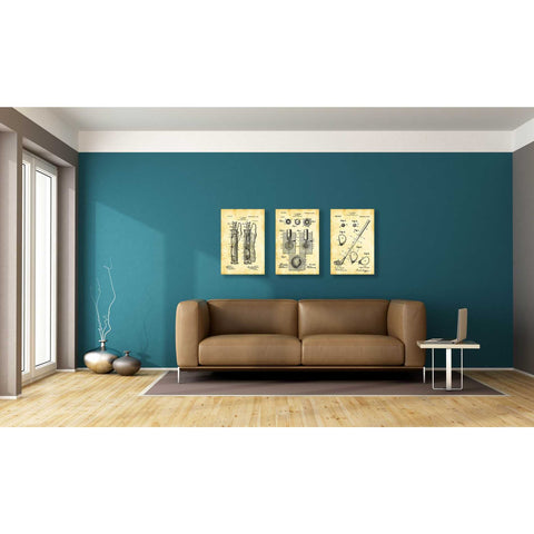 Image of "Golf 3-Piece Set Vintage Patent Blueprint" Giclee Canvas Wall Art (Set of 3)