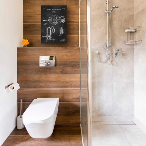 Image of 'Coffee Percolator Blueprint Patent Chalkboard' Canvas Wall Art,12 x 18