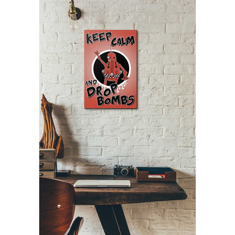 Image of 'Keep Calm and Drop Bombs' by Craig Snodgrass, Canvas Wall Art,12 x 18