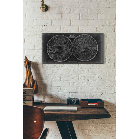 Image of 'Blueprint of the World in Hemispheres' by Vision Studio Giclee Canvas Wall Art