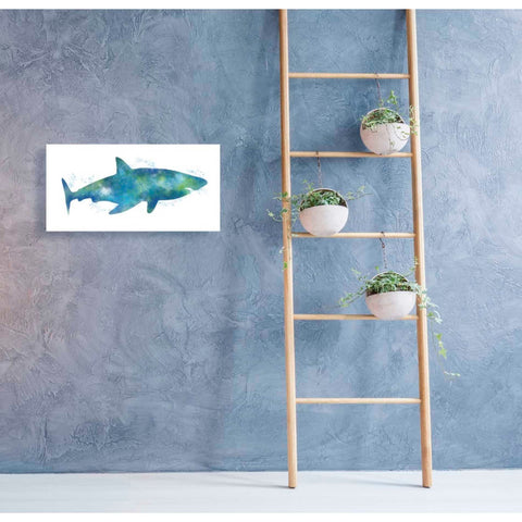 Image of 'Watercolor Shark III' by Linda Woods, Canvas Wall Art,24 x 12