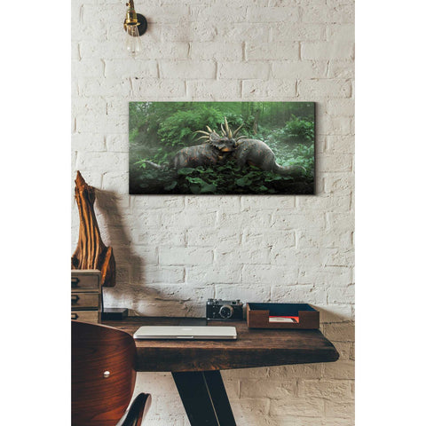 Image of 'Dueling Styracosaurus' Canvas Wall Art,12 x 24