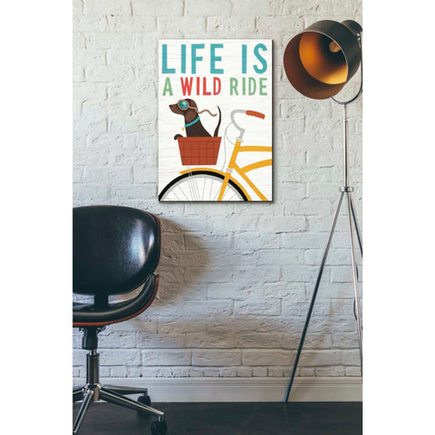 Image of 'Beach Bums Dachshund Bicycle I Life' by Michael Mullan, Canvas Wall Art,16 x 18