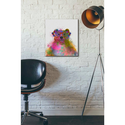 Image of 'Rainbow Splash Bear' by Fab Funky Giclee Canvas Wall Art