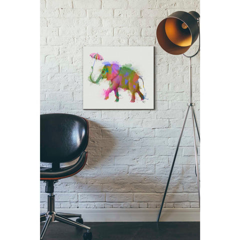 Image of 'Rainbow Splash Elephant' by Fab Funky Giclee Canvas Wall Art