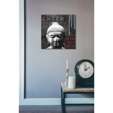 Image of 'Urban Buddha IV' by Linda Woods, Canvas Wall Art,18 x 18