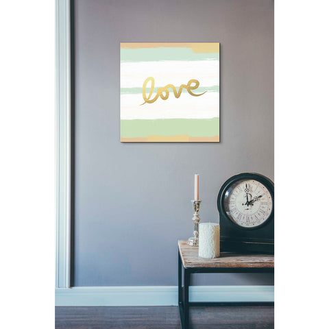 Image of 'Love Stripes' by Linda Woods, Canvas Wall Art,18 x 18