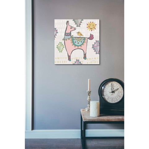 Image of 'Playful Llamas III' by Farida Zaman, Canvas Wall Art,18 x 18