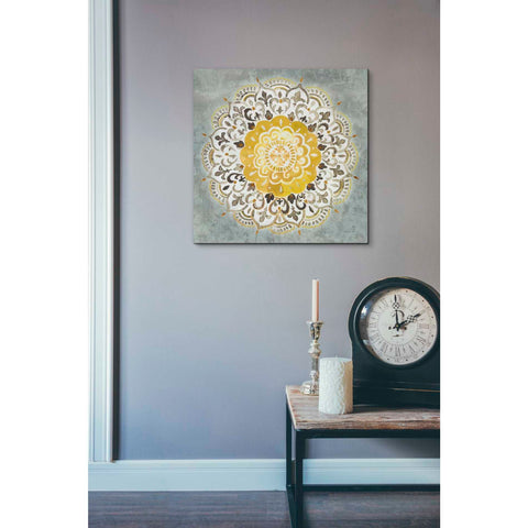 Image of 'Mandala Delight IV Yellow Grey' by Danhui Nai, Canvas Wall Art,18 x 18