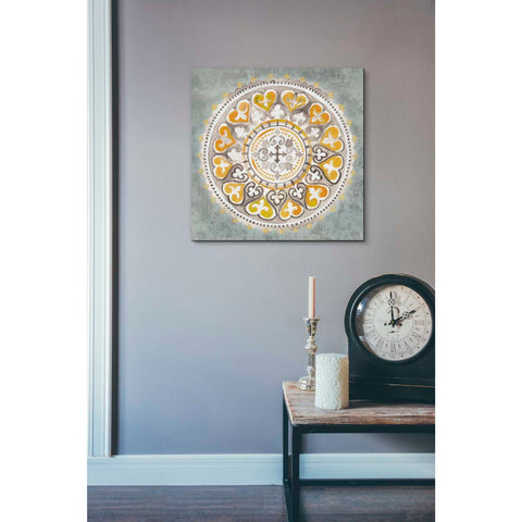 Image of 'Mandala Delight Yellow Grey III' by Danhui Nai, Canvas Wall Art,18 x 18