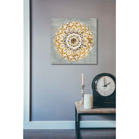 Image of 'Mandala Delight II Yellow Grey' by Danhui Nai, Canvas Wall Art,18 x 18