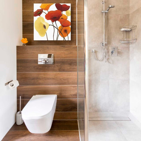 Image of 'Up One on White Yellow' by Shirley Novak, Canvas Wall Art,18 x 18