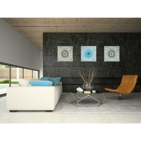 Image of 'Teal Sunburst' by Danhui Nai, Canvas Wall Art,18 x 18