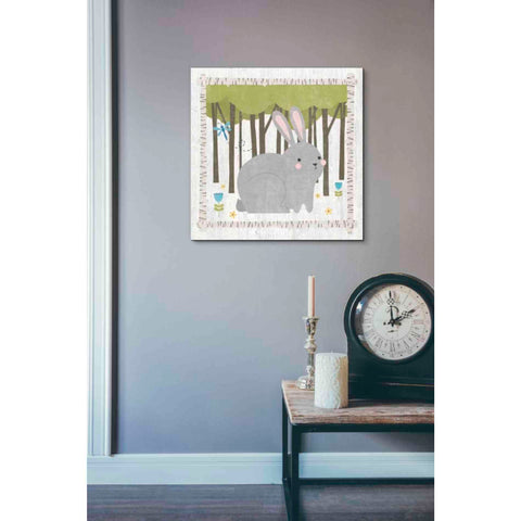 Image of 'Woodland Hideaway Bunny' by Moira Hershey, Canvas Wall Art,18 x 18