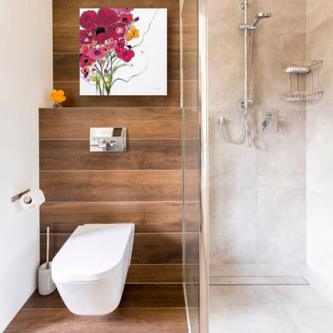 Image of 'Crazy Daisy Pink' by Jan Griggs, Giclee Canvas Wall Art