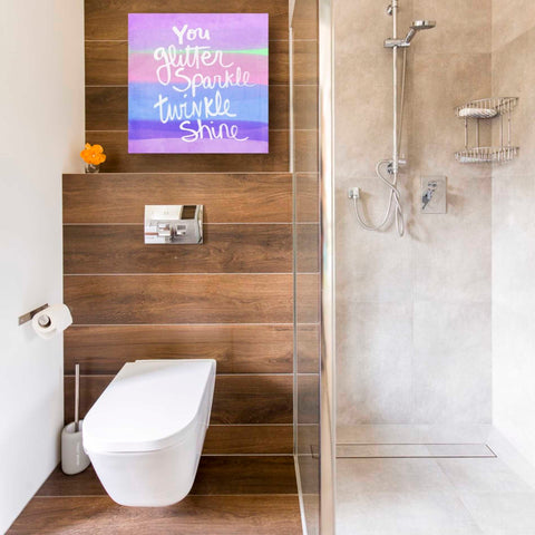 Image of 'Unicorn Stripe Sparkle' by Linda Woods, Canvas Wall Art,18 x 18