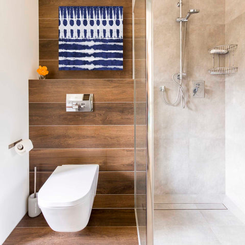 Image of 'Blue Shibori A' by Linda Woods, Canvas Wall Art,18 x 18