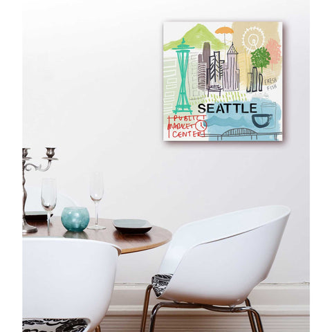 Image of 'Seattle' by Linda Woods, Canvas Wall Art,18 x 18