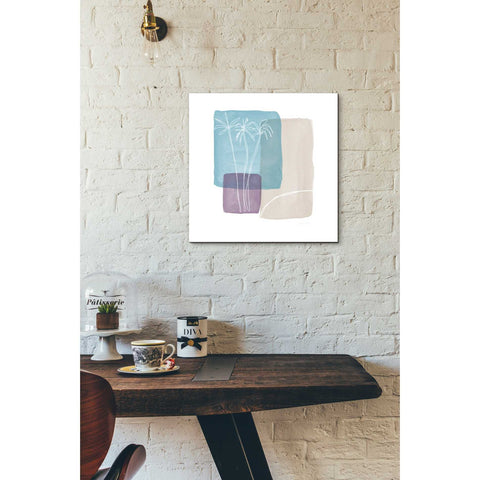 Image of 'Palm Trees And Sand' by Linda Woods, Canvas Wall Art,18 x 18