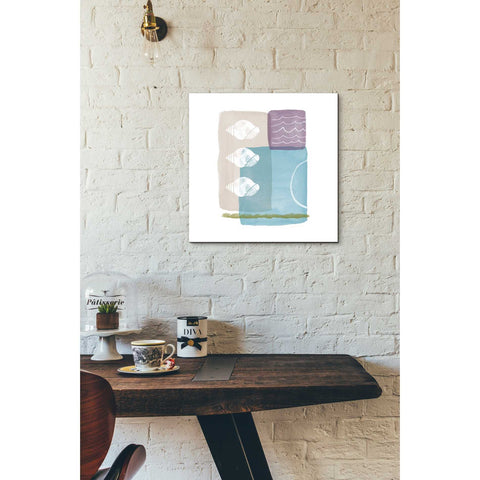 Image of 'Seashells And Waves' by Linda Woods, Canvas Wall Art,18 x 18