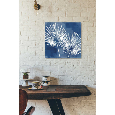 Image of 'Painted Sky Palms' by Linda Woods, Canvas Wall Art,18 x 18