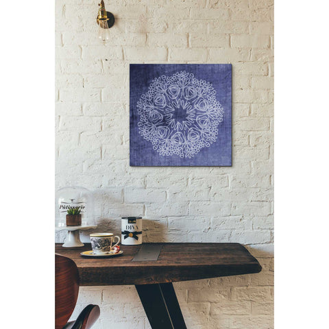Image of 'Indigo Mandala' by Linda Woods, Canvas Wall Art,18 x 18