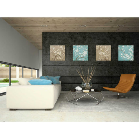 Image of 'White Cherry Blossom I on Blue' by Danhui Nai, Canvas Wall Art,18 x 18