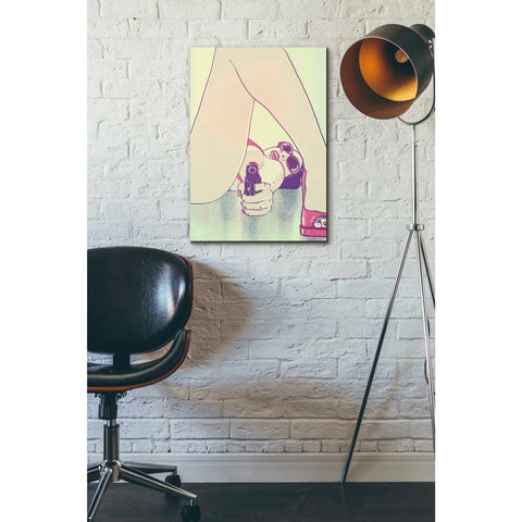 Image of 'Girl with Gun' by Giuseppe Cristiano, Canvas Wall Art,18 x 26