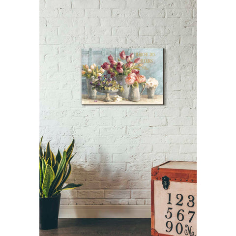 Image of 'Marche des Fleurs Blue Gold' by Danhui Nai, Canvas Wall Art,18 x 26