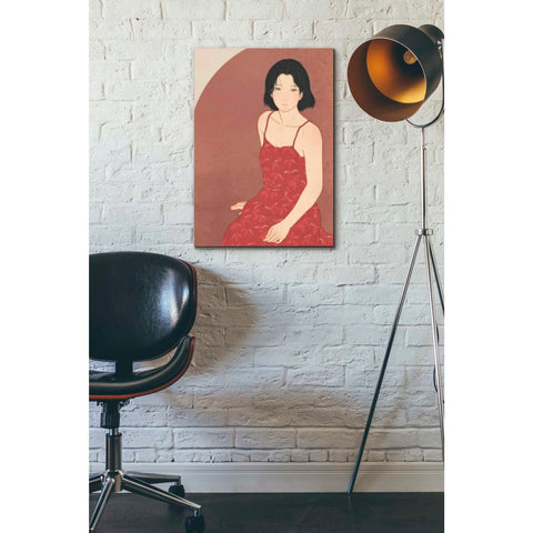 Image of 'A Woman in a Red Dress' by Sai Tamiya, Canvas Wall Art,18 x 26