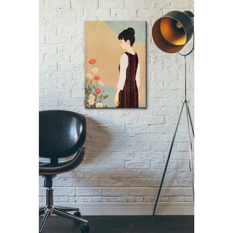Image of 'Poppies and a Woman' by Sai Tamiya, Canvas Wall Art,18 x 26