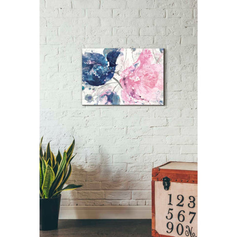 Image of 'Fireworks Abstract Navy Blue Flower Crop' by Albena Hristova, Canvas Wall Art,26 x 18