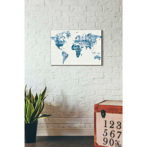 Image of 'Kanari Map Indigo' by Melissa Averinos, Canvas Wall Art,18 x 26