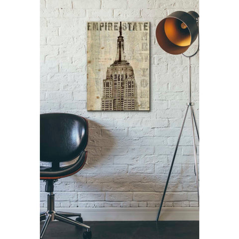 Image of 'Vintage NY Empire State Building' by Michael Mullan, Canvas Wall Art,18 x 26