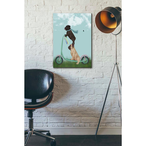 Image of 'Pug Scooter' by Fab Funky Giclee Canvas Wall Art