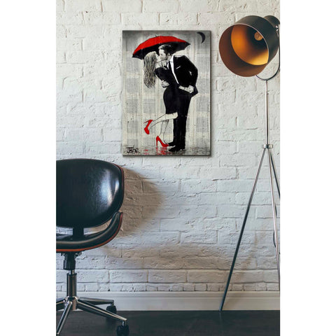 Image of 'The Kissing Rain' by Loui Jover, Canvas Wall Art,18 x 26