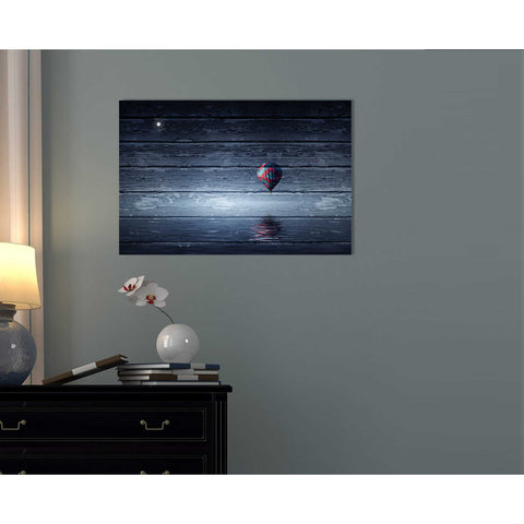 Image of 'Wood Series: One Air Balloon' Canvas Wall Art,18 x 26
