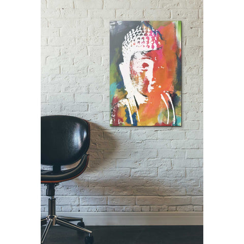 Image of 'Painted Buddha V' by Linda Woods, Canvas Wall Art,18 x 26