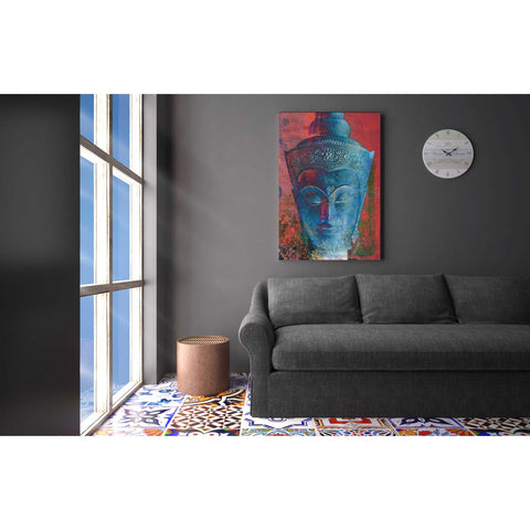 Image of 'Blue Buddha Head' by Elena Ray Canvas Wall Art,18 x 26