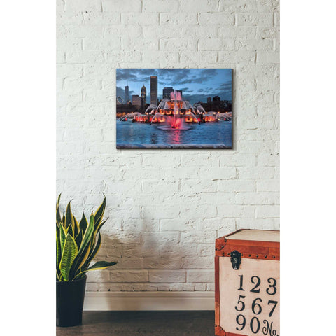 Image of 'Buckingham Fountain Lit,' Canvas Wall Art,18 x 26