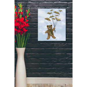 'Bear with Book Butterflies' by Fab Funky Giclee Canvas Wall Art