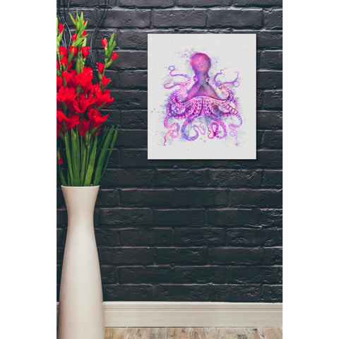 Image of 'Octopus Rainbow Splash Pink' by Fab Funky Giclee Canvas Wall Art