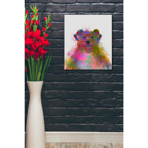 Image of 'Rainbow Splash Bear' by Fab Funky Giclee Canvas Wall Art