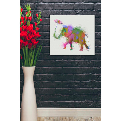 Image of 'Rainbow Splash Elephant' by Fab Funky Giclee Canvas Wall Art