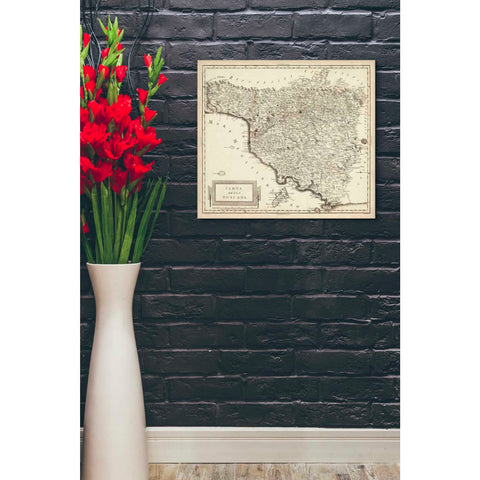 Image of 'Antique Map of Tuscany' by Unknown Giclee Canvas Wall Art