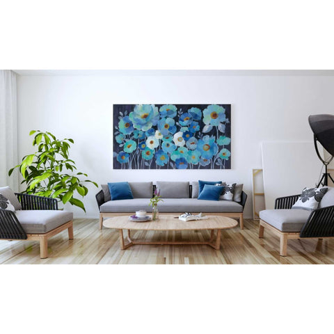 Image of 'Indigo Flowers' by Silvia Vassileva, Canvas Wall Art,20 x 40
