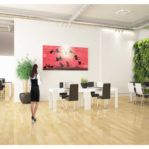 Image of 'Siege of Cranes' by River Han, Canvas Wall Art,20 x 40