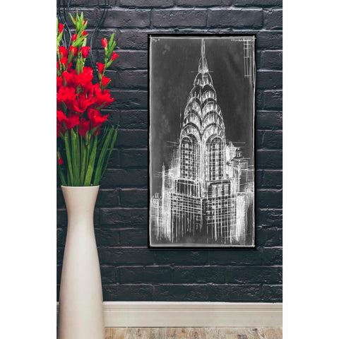 Image of 'Chrysler Blueprint' by Ethan Harper Canvas Wall Art,20 x 40
